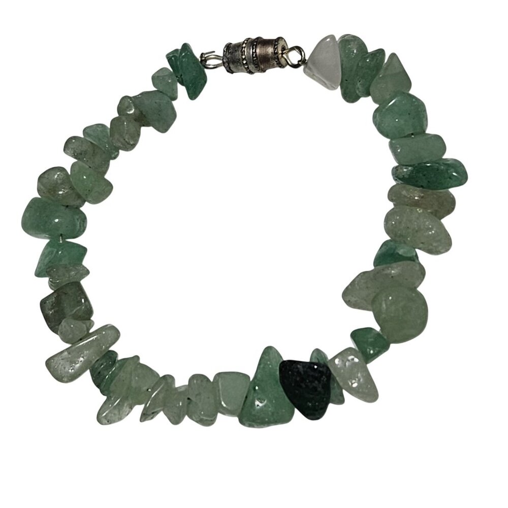 Natural Green Aventurine Chip Bead Bracelet Boho Natural Fashion Jewelry Women